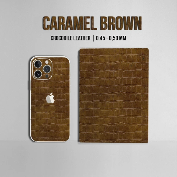 iPhone 13 Pro Max – Croc Leather Caramel Brown Skin - Afbeelding 2
