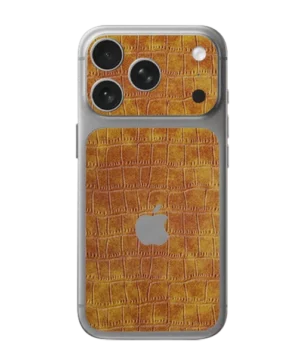 iPhone 17 Pro – Croc Leather Amber Tan Accent Skin