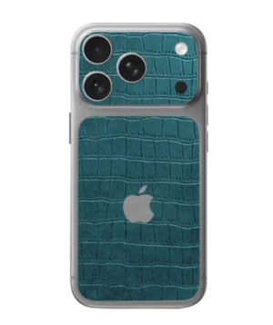 iPhone 17 Pro – Croc Leather Teal Green Accent Skin