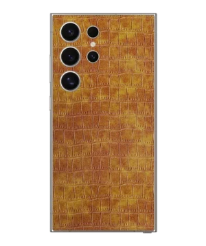 Samsung S24 Ultra – Croc Leather Amber Tan Skin