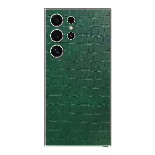 Samsung S23 Ultra – Croc Leather Bamboo Green Skin