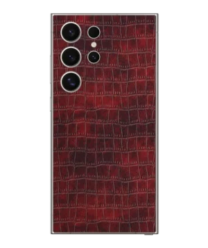 Samsung S24 Ultra – Croc Leather Copper Red Skin