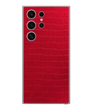 Samsung S24 Ultra – Croc Leather Crimson Red Skin