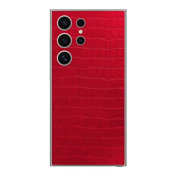 Samsung S22 Ultra – Croc Leather Crimson Red Skin