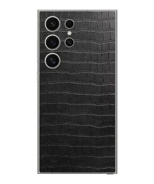Samsung S24 Ultra – Croc Leather Midnight Black Skin