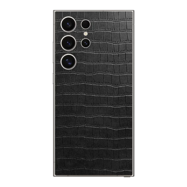 Samsung S22 Ultra – Croc Leather Midnight Black Skin