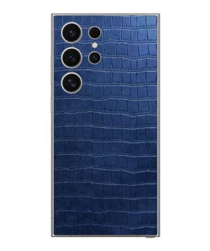 Samsung S24 Ultra – Croc Leather Sapphire Blue Skin