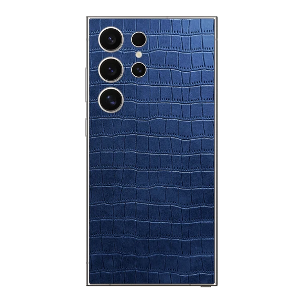 Samsung S22 Ultra – Croc Leather Sapphire Blue Skin