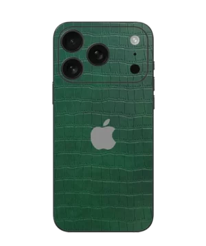 iPhone 17 Pro – Bamboo Green Croc Leather Skin