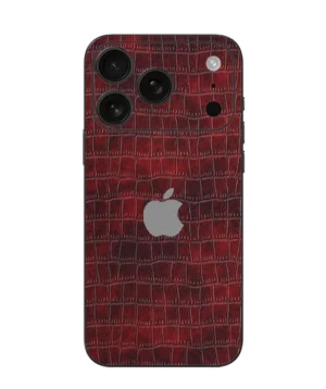 iPhone 17 Pro – Copper Red Croc Leather Skin