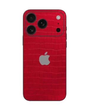 iPhone 17 Pro – Crimson Red Croc Leather Skin