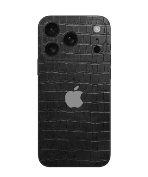 iPhone 17 Pro Max – Midnight Black Croc Leather Skin