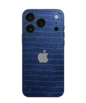 iPhone 17 Pro Max – Sapphire Blue Croc Leather Skin