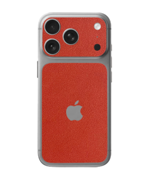 iPhone 17 Pro – Leather Flame Orange Accent Skin
