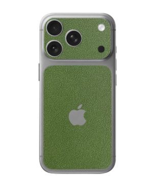 iPhone 17 Pro – Leather Olive Green Accent Skin