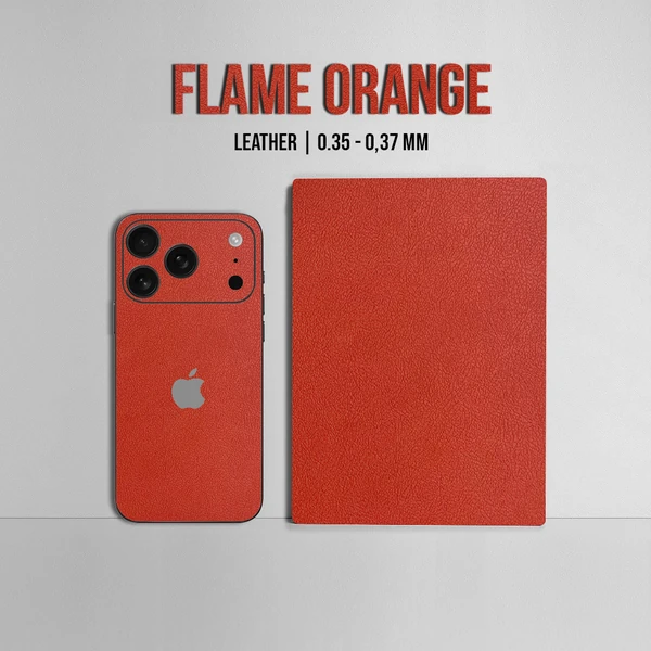 iPhone 17 Pro Max – Leather Flame Orange Skin - Afbeelding 2