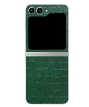 Samsung Flip 6 – Croc Leather Bamboo Green Skin