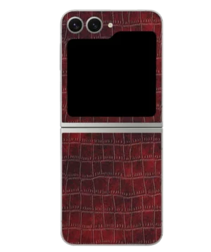 Samsung Flip 6 – Croc Leather Copper Red Skin
