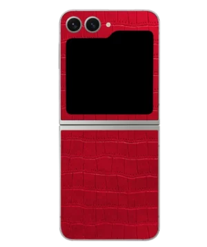 Samsung Flip 6 – Croc Leather Crimson Red Skin