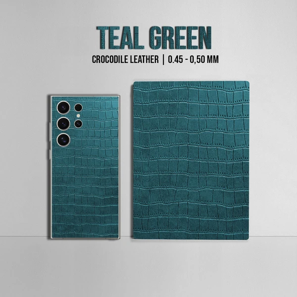 Samsung S23 Ultra – Croc Leather Teal Green Skin - Afbeelding 2