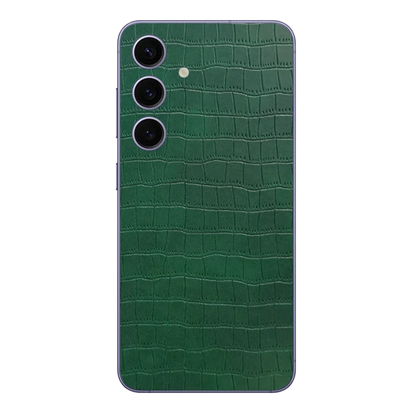 Samsung S23 Plus – Croc Leather Bamboo Green Skin