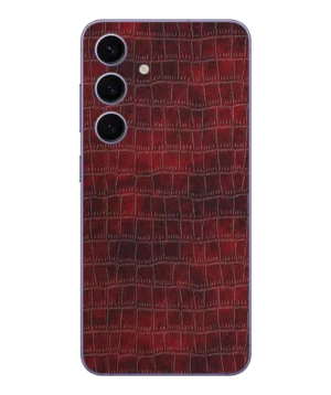 Samsung S22 Plus – Croc Leather Copper Red Skin