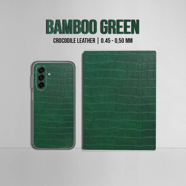 Samsung S23 Plus – Croc Leather Bamboo Green Skin - Afbeelding 2