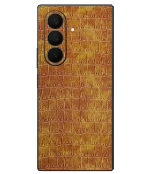 Samsung Fold 5 – Croc Leather Amber Tan Skin