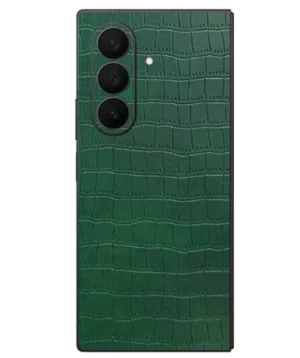Samsung Fold 5 – Croc Leather Bamboo Green Skin