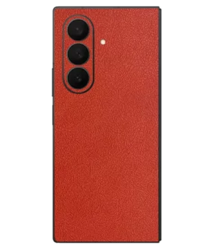 Samsung Fold 7 – Leather Flame Orange Skin