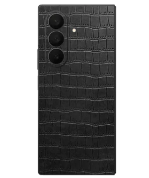 Samsung Fold 5 – Croc Leather Midnight Black Skin