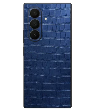 Samsung Fold 5 – Croc Leather Sapphire Blue Skin
