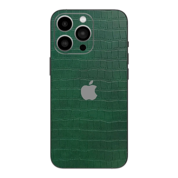 iPhone 15 Pro Max – Croc Leather Bamboo Green Skin