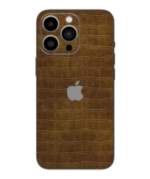 iPhone 13 Pro – Croc Leather Caramel Brown Skin