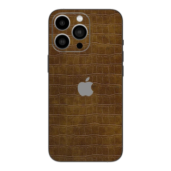 iPhone 13 Pro Max – Croc Leather Caramel Brown Skin