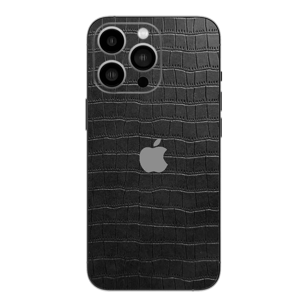 iPhone 14 Pro Max – Croc Leather Midnight Black Skin