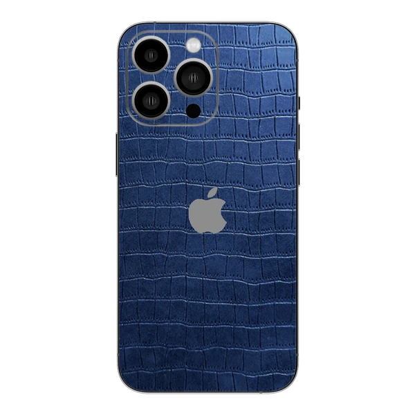 iPhone 14 Pro Max – Croc Leather Sapphire Blue Skin