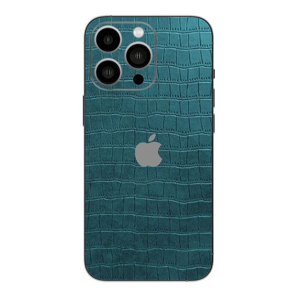 iPhone 13 Pro Max – Croc Leather Teal Green Skin