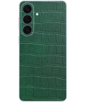Samsung S26 Plus – Croc Leather Bamboo Green Skin