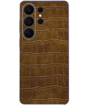 Samsung S26 Ultra – Croc Leather Caramel Brown Skin