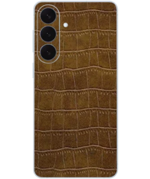 Samsung S26 Plus – Croc Leather Caramel Brown Skin