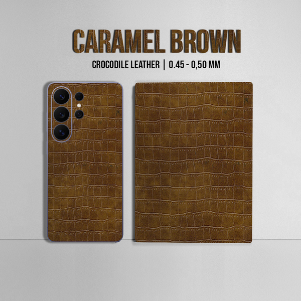 Samsung S26 Ultra – Croc Leather Caramel Brown Skin - Afbeelding 2