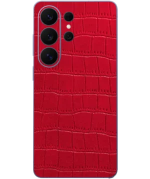 Samsung S26 Ultra – Croc Leather Crimson Red Skin