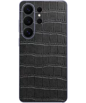 Samsung S26 Ultra – Croc Leather Midnight Black Skin