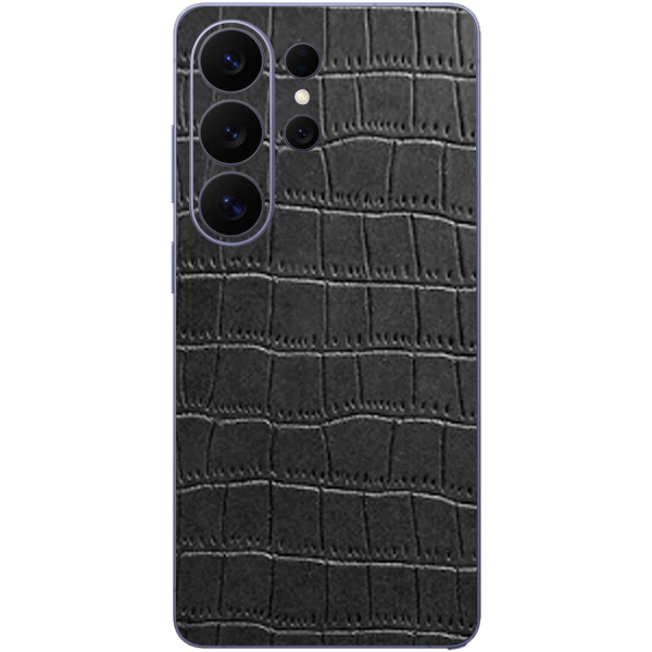 Samsung S26 Ultra – Croc Leather Midnight Black Skin