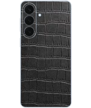 Samsung S26 Plus – Croc Leather Midnight Black Skin