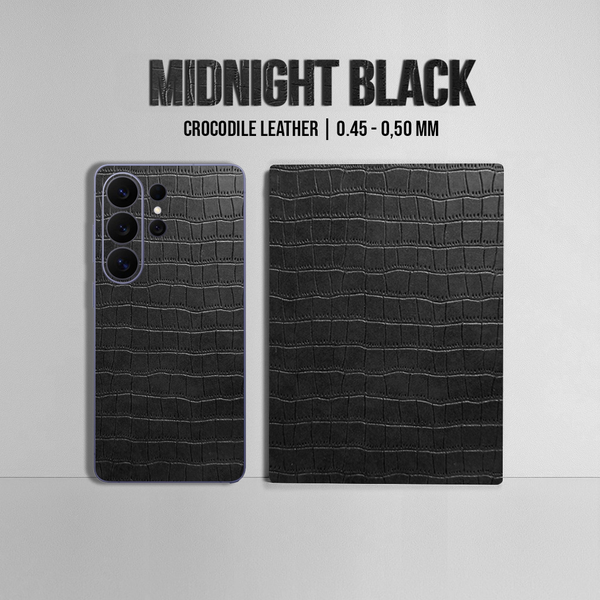 Samsung S26 Ultra – Croc Leather Midnight Black Skin - Afbeelding 2