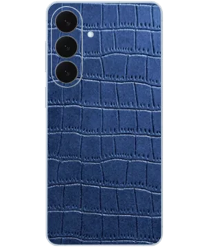Samsung S26 Plus – Croc Leather Sapphire Blue Skin