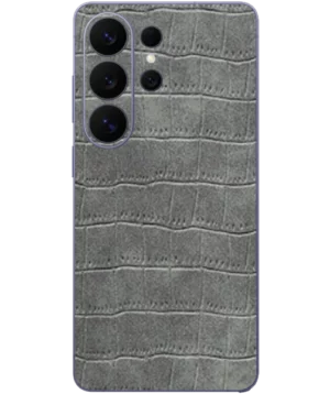 Samsung S26 Ultra – Croc Leather Steel Grey Skin